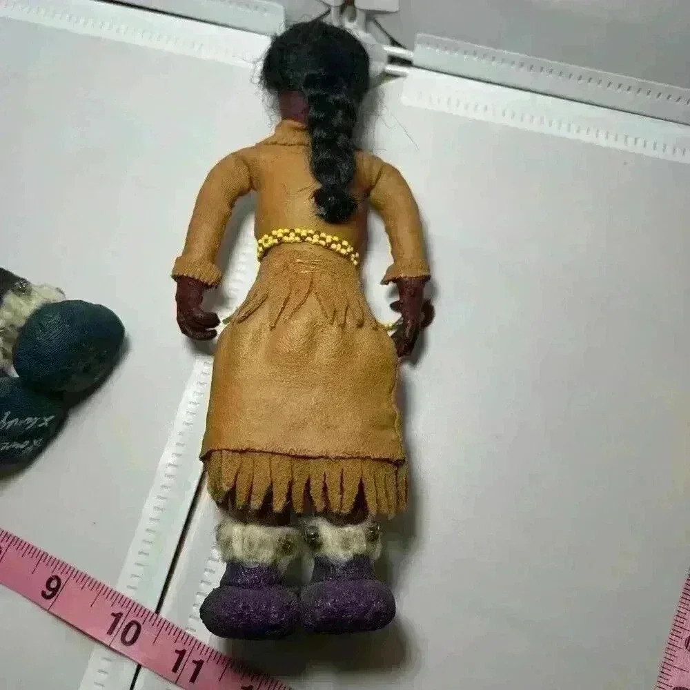 Handmade Vintage Lowell And Lanega Dolls 9” Native American - Picture 6 of 8